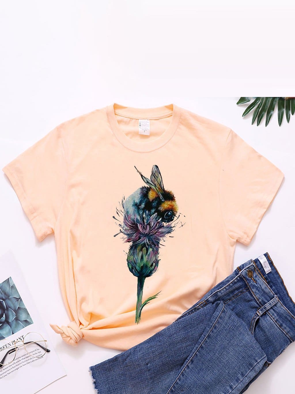 lovevop Printed Casual Trendy Easy Match Women T-Shirt