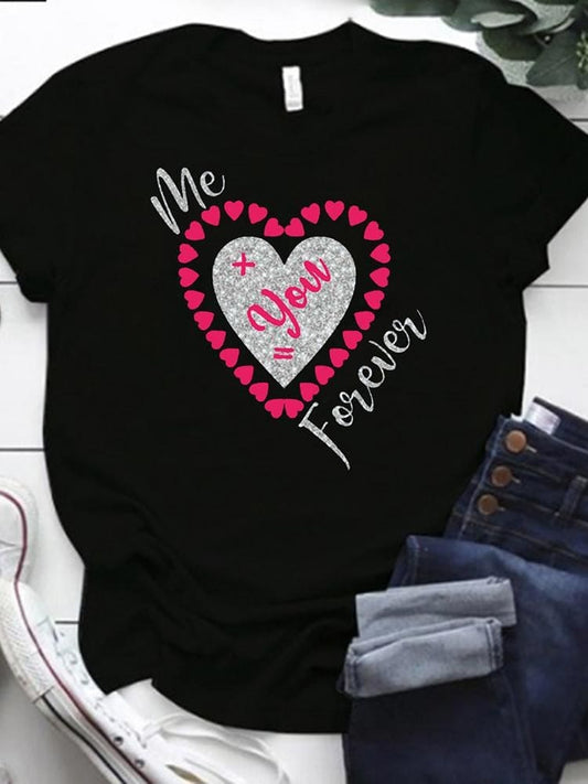 lovevop Printed Letter Casual Fashion Plus Size T-Shirt