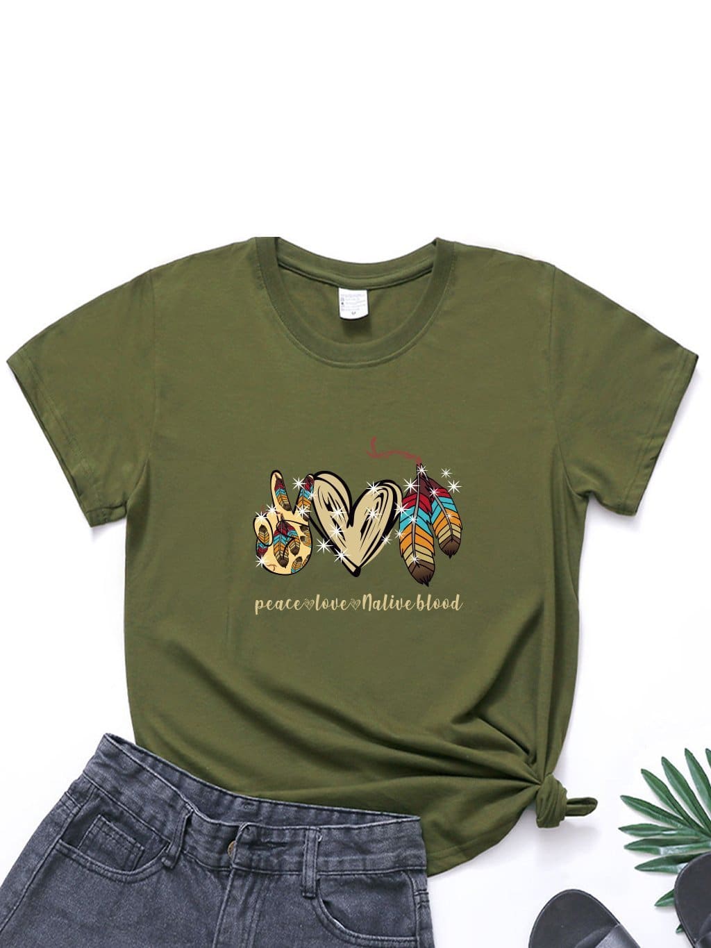 lovevop Printed Women Short Sleeve T-Shirt Casual