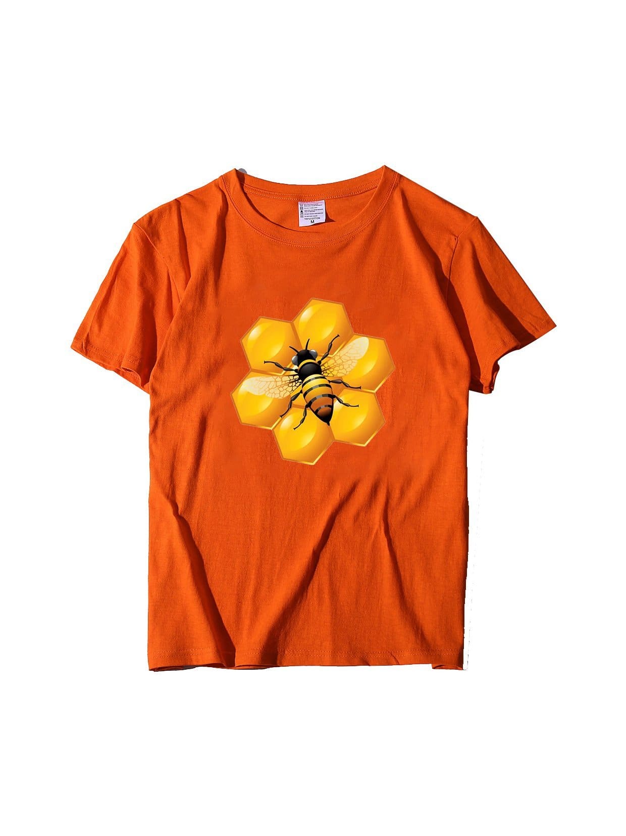 lovevop Summer Bee Art Print Casual Short Sleeve T-Shirt