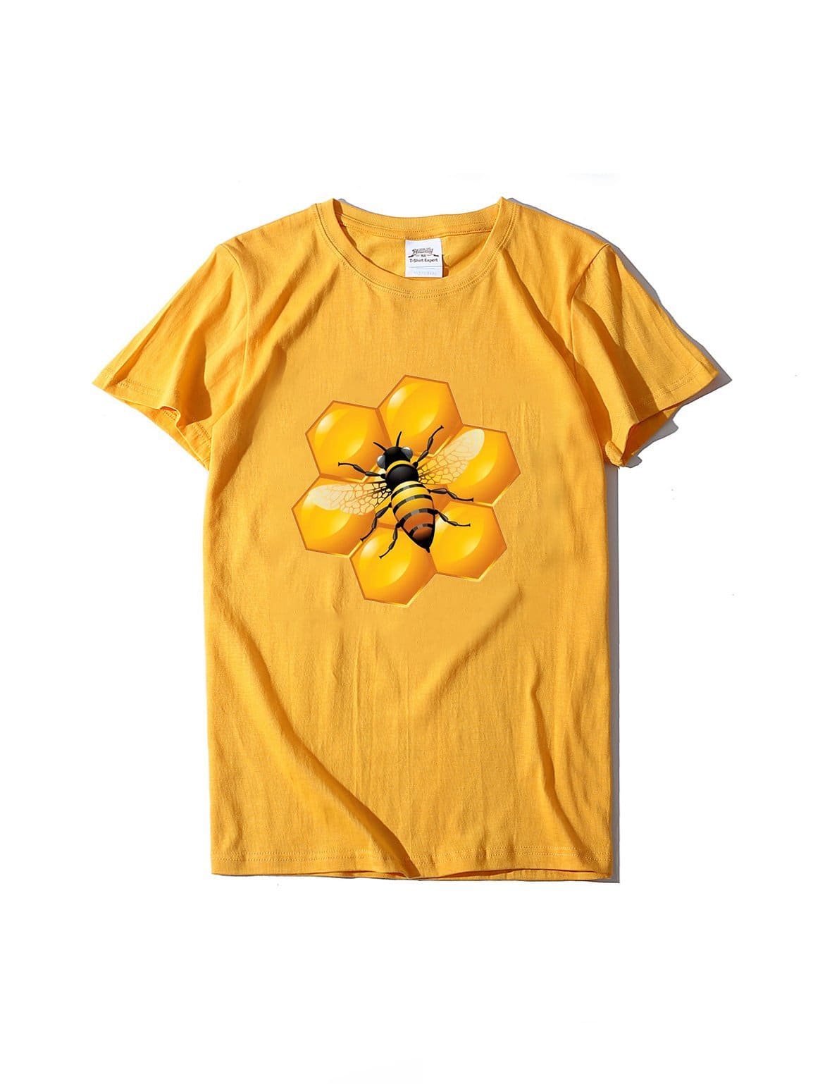 lovevop Summer Bee Art Print Casual Short Sleeve T-Shirt