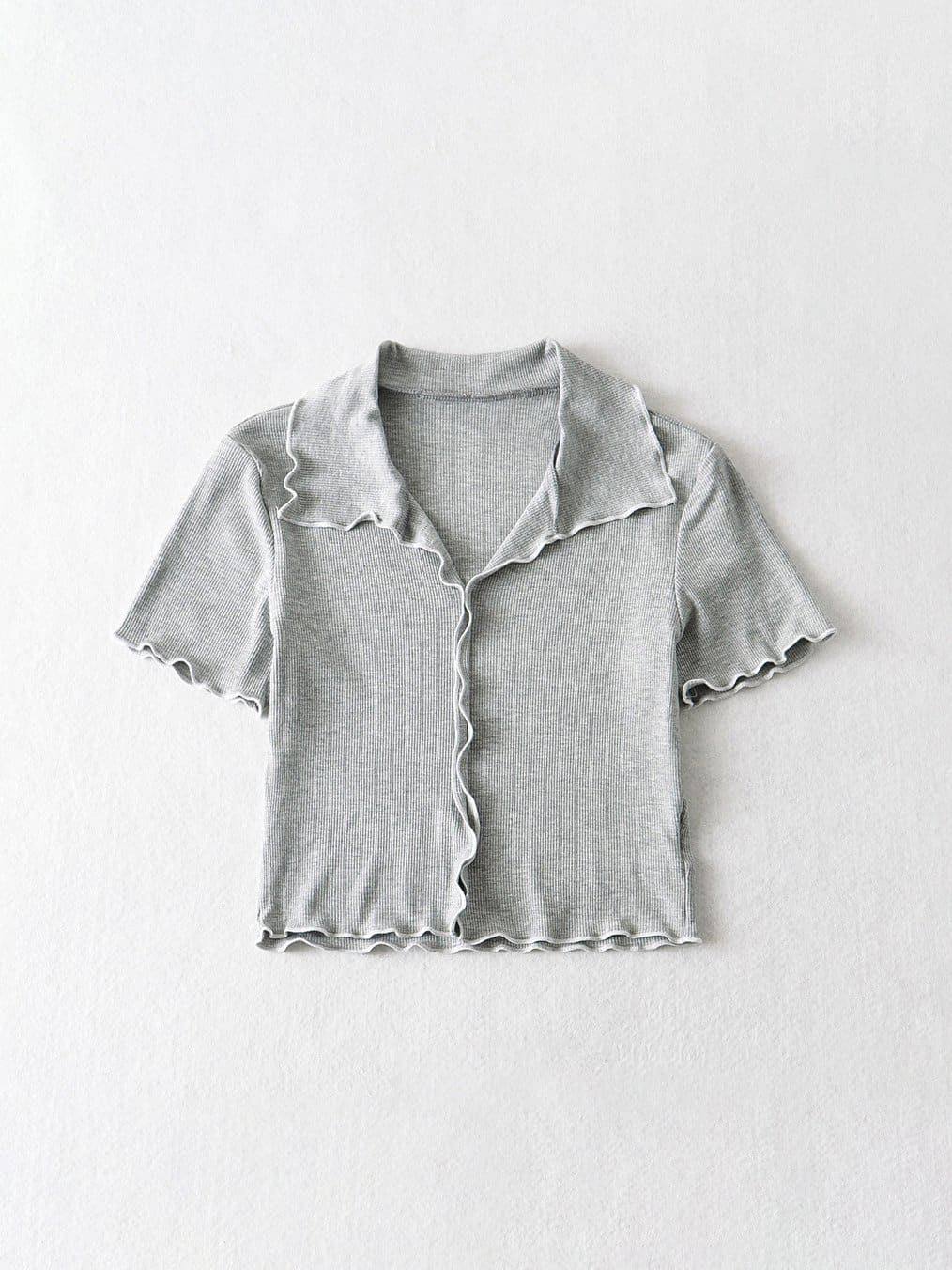 lovevop Summer Stringy Selvedge Fitted Short Sleeve Cropped T-Shirt