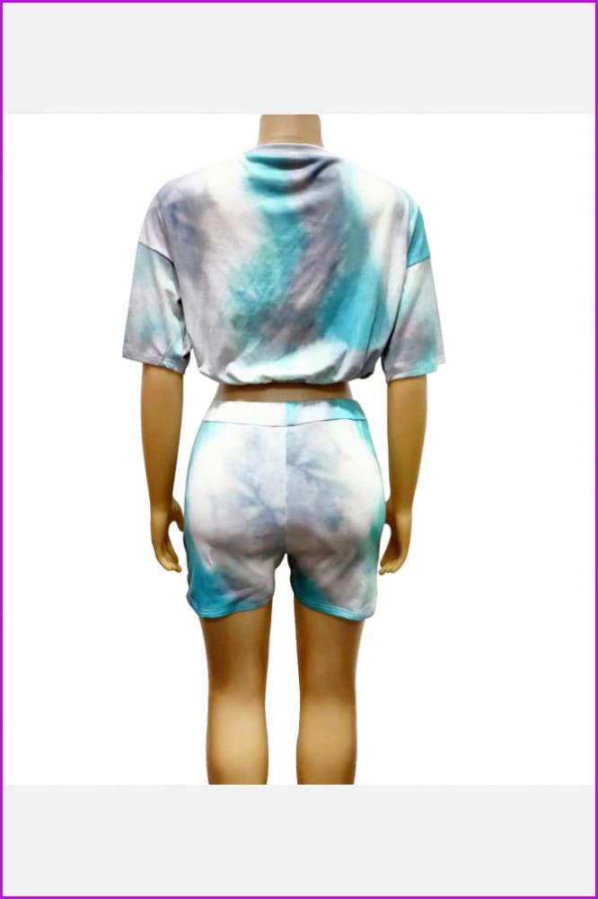 lovevop Tie Dye T-Shirt And Shorts Two Piece Sets