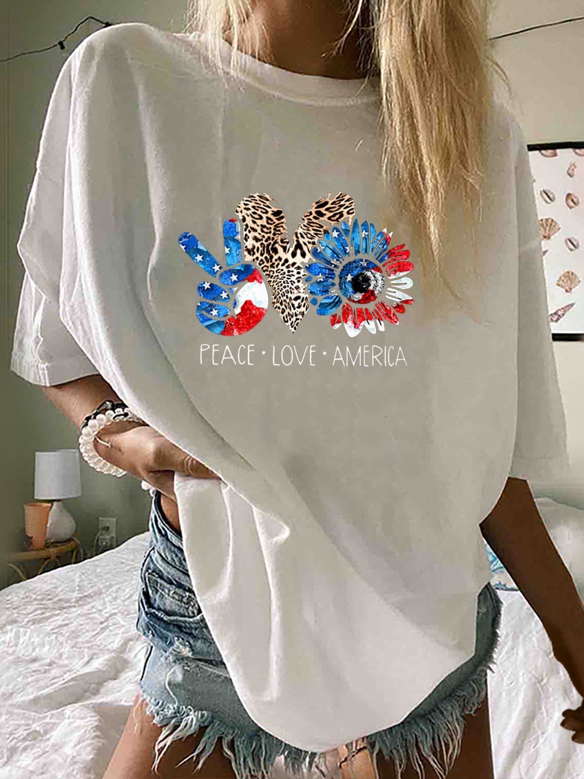 lovevop Trendy Street Casual Versatile Women Pullover T-Shirt