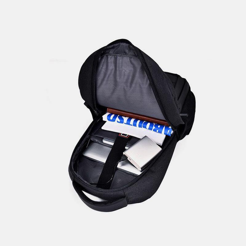 lovevop Men Nylon USB Charging Waterproof Large Capacity 15.6 Inch Laptop Bag Travel Backpack