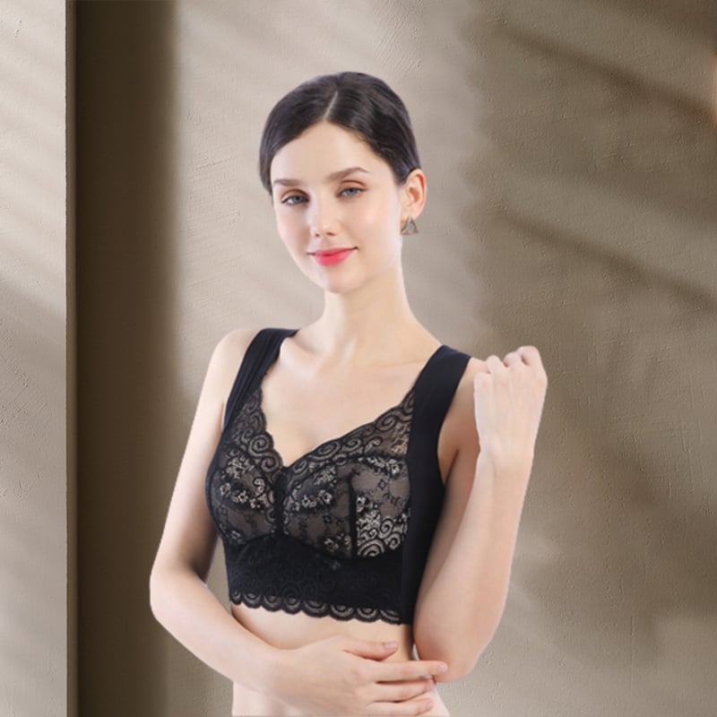 Gather Beautiful Back Lace Bra Without Steel Ring