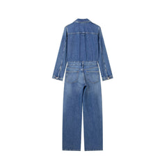 Women Denim Jumpsuits For Women Loose Women Clothing 2023 Casual Long Sleeve Rompers Cowboy Bodysuit Cargo New
