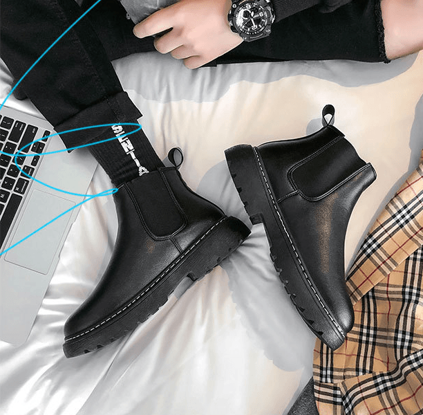 lovevop British Style Set Foot Leather Boots