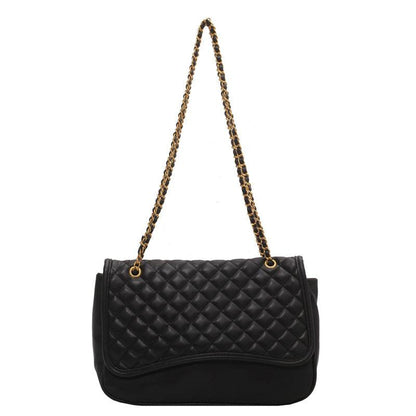 lovevop Fashion Simple Solid Color Diamond Chain Bag