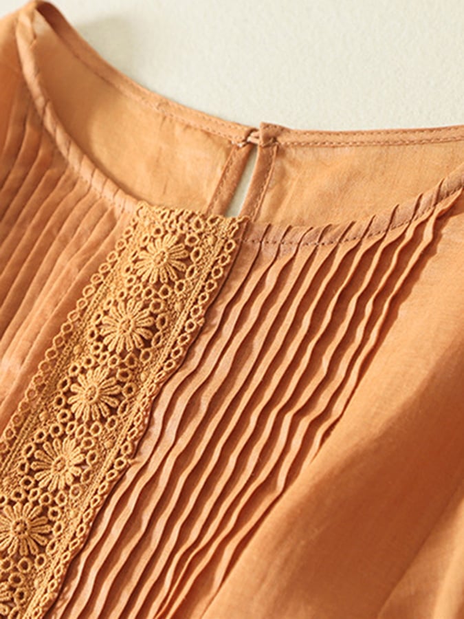 Lovevop Literary Lace Stitching Discounted Drawstring Dress