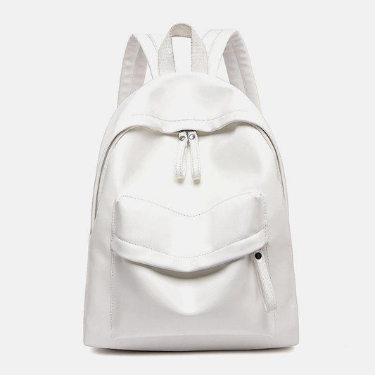 lovevop Women PU Leather Waterproof Large Capacity Solid Casual Backpack