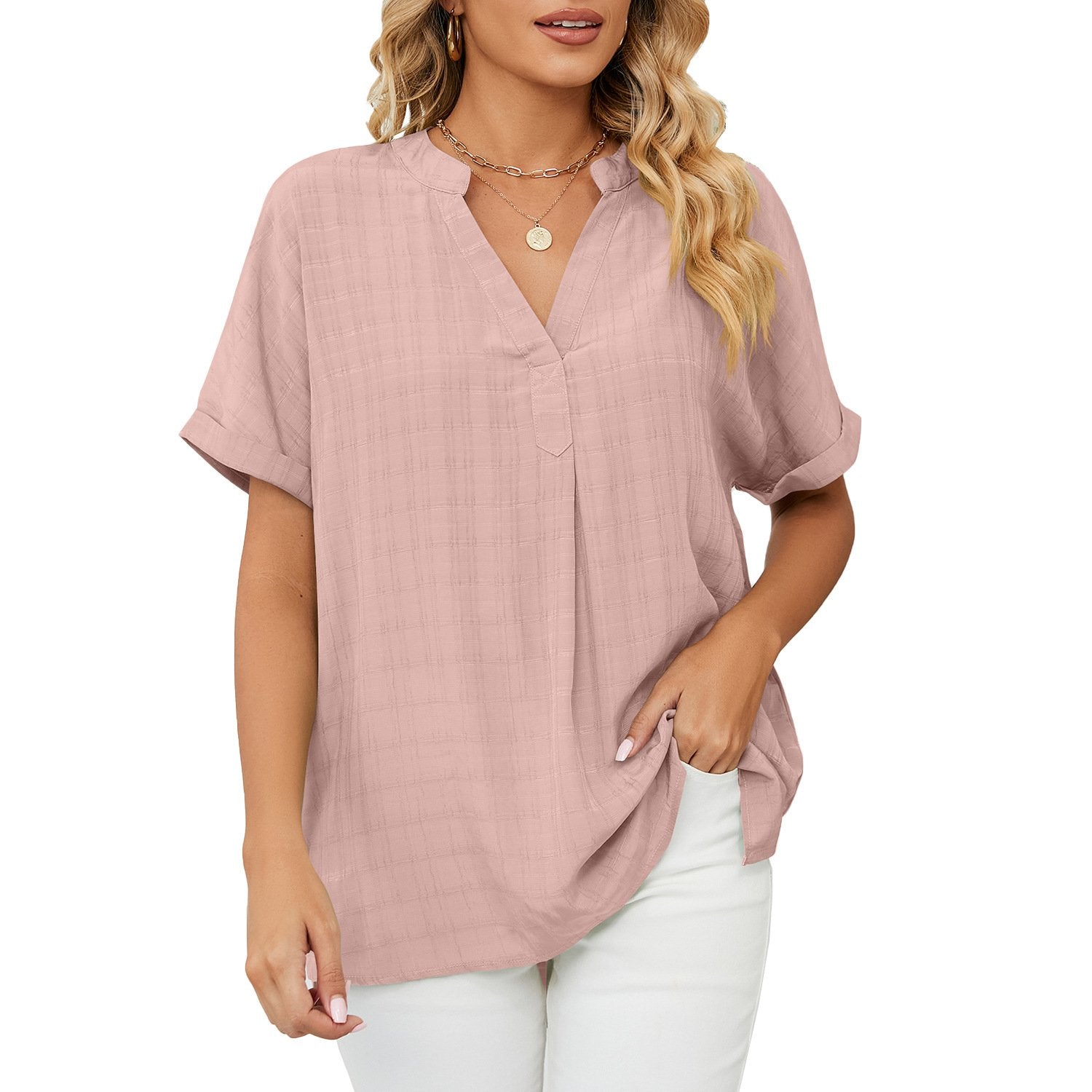 New Women's Solid Color Loose Casual Bottoming T-Shirts