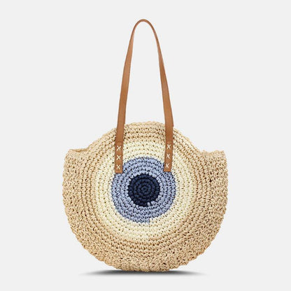 lovevop Women Simplicity Stripe Straw Bag Handbags Tote Retro Beach Bag