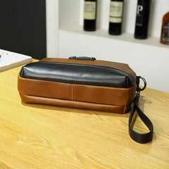 lovevop Men PU Leather Solid Color Anti-Theft Casual Phone Bag Crossbody Bag Shoulder Bag