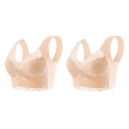 Gather Beautiful Back Lace Bra Without Steel Ring