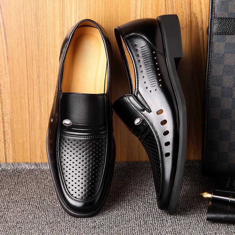 lovevop Pointed British Men's Business Formal Wear Hollow Ankle Shoes