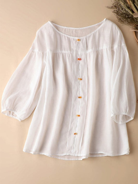 Lovevop Vintage Fresh Mid Sleeve Button Shirt