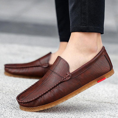 lovevop Doudou Men's Casual Lazy Small Leather Lightweight Driving Men's Soft-soled Men's Shoes