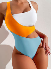 Sexy Contrasting Conjoined Swimsuit