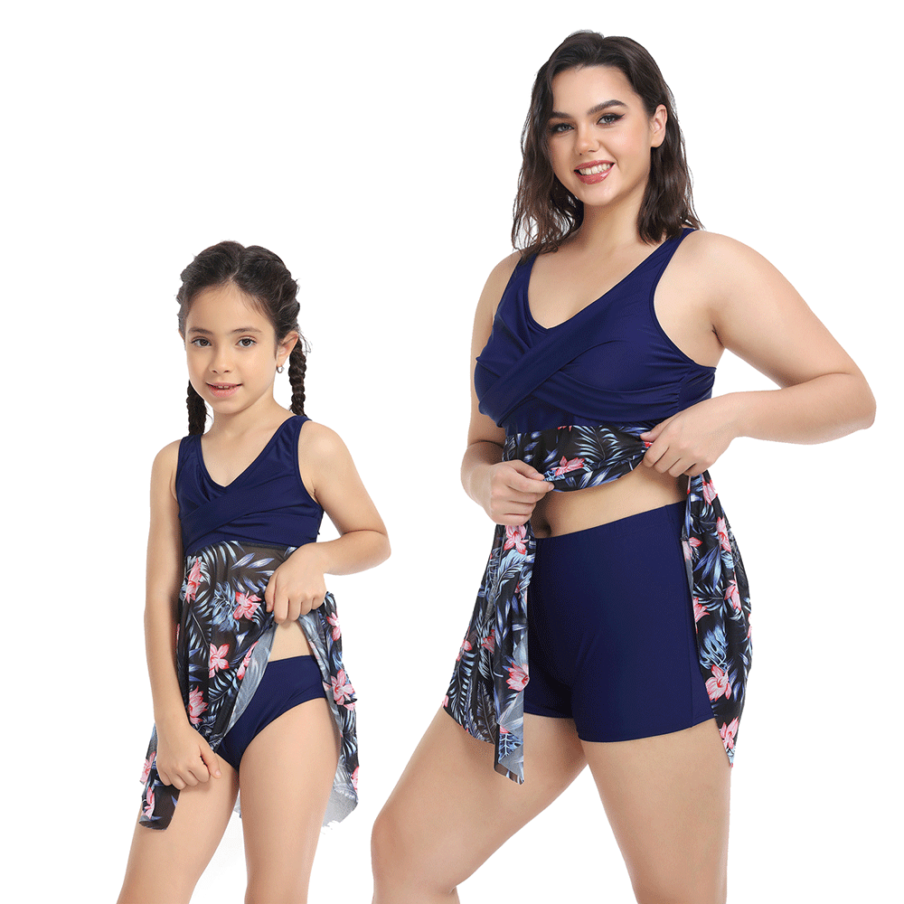 「🌼Summer Flash Sale - 50% Off」Ruffle Floral Print One-Piece Mommy and Me Swimsuit