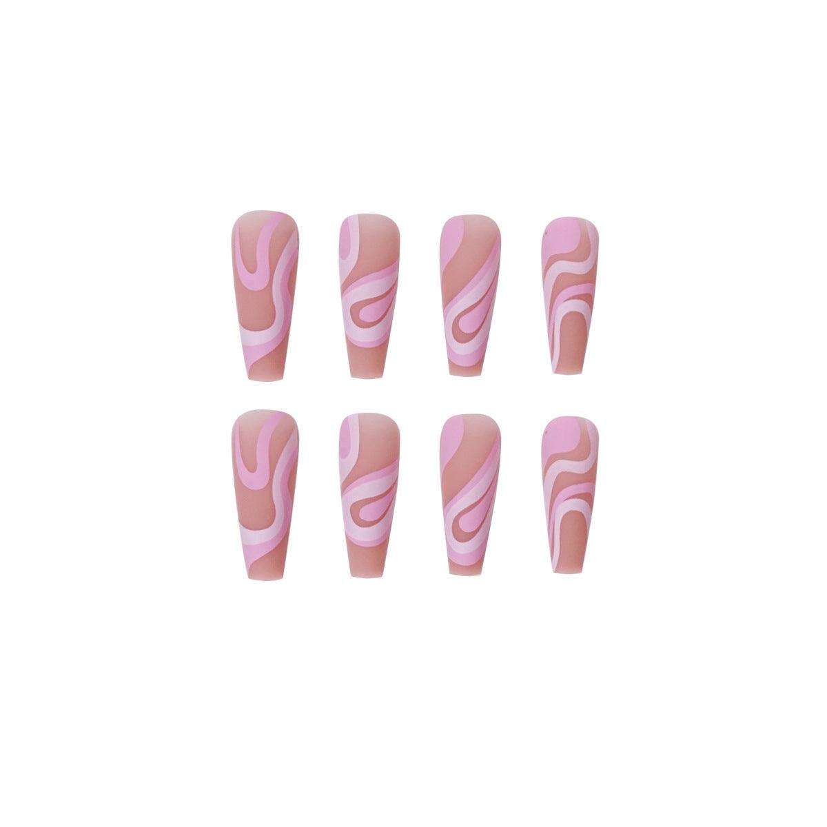 lovevop Rose Color Line Press On Nails