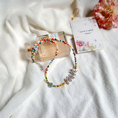 lovevop Hot Rainbow Crystal Beaded Necklace