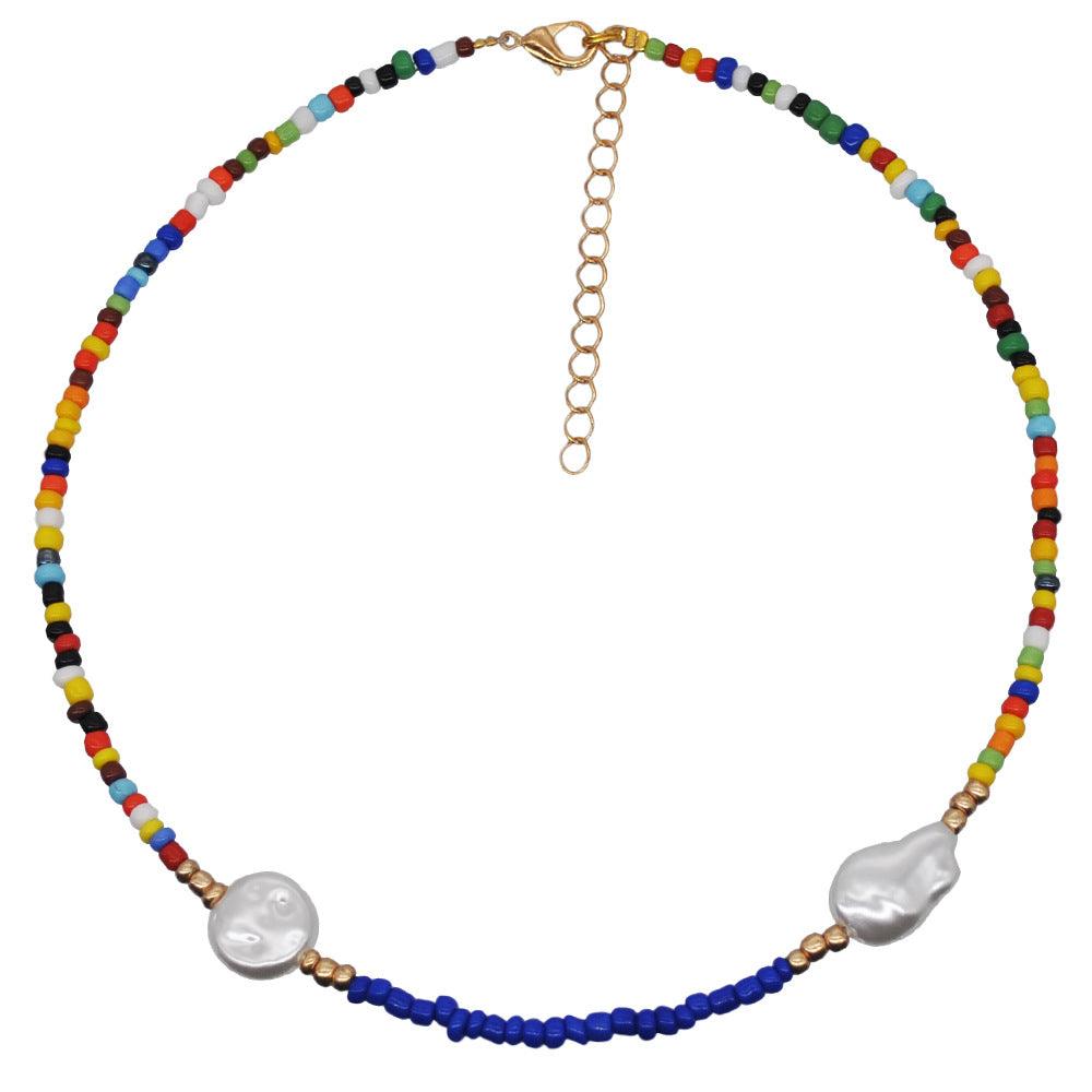 lovevop Hot Rainbow Crystal Beaded Necklace