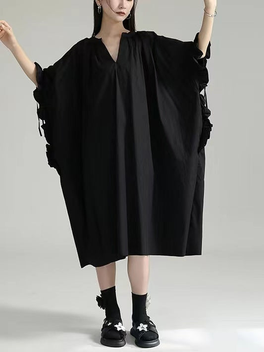 lovevop Plus Size Batwing Sleeves Dress