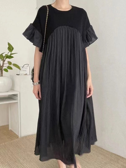 lovevop French Casual Split-joint Pleated Dress