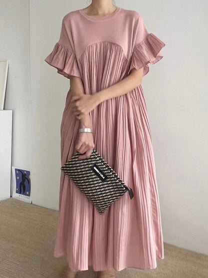 lovevop French Casual Split-joint Pleated Dress