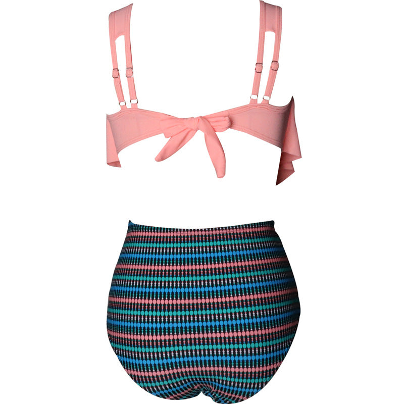 Stripes Pattern Bikinis Set Two Piece Swimsuit