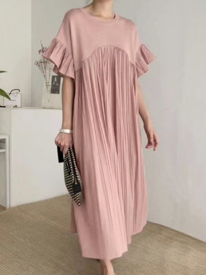 lovevop French Casual Split-joint Pleated Dress