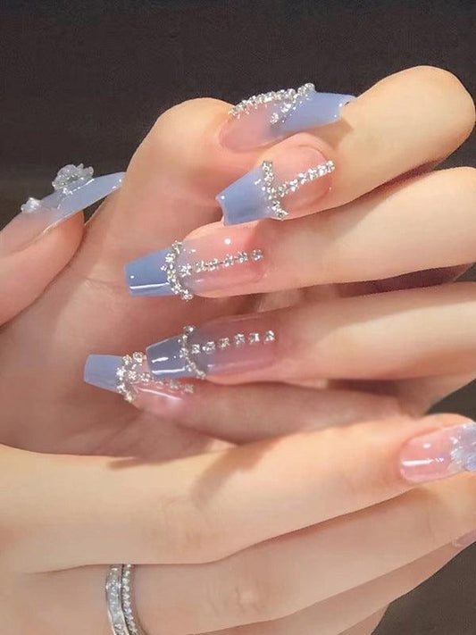 lovevop Chain Pearl Rhinestone Nails