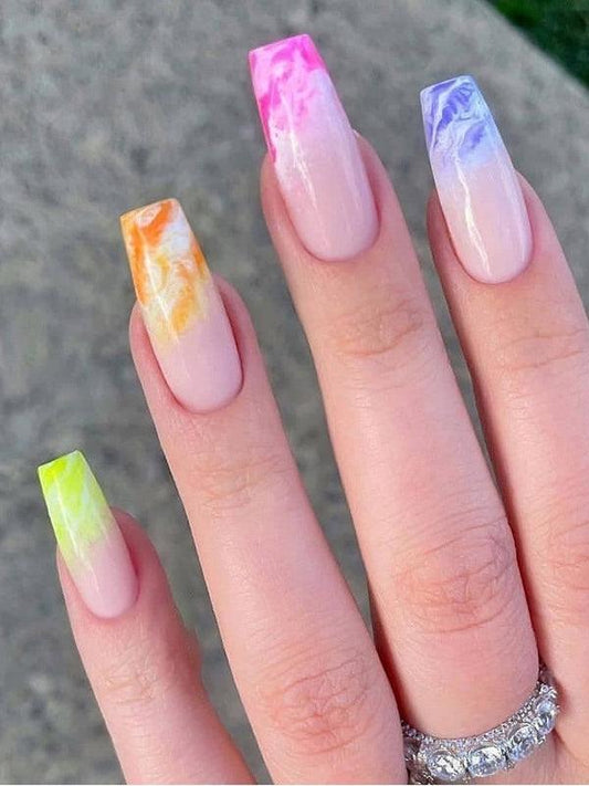 lovevop Smudge Rainbow Nails