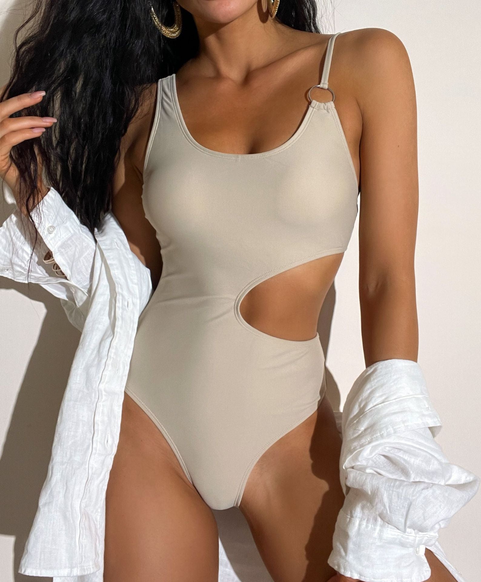Sexy solid color one pieces swimwear