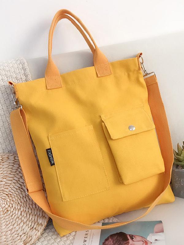 lovevop 3 Colors With-pockets Canvas Handbag