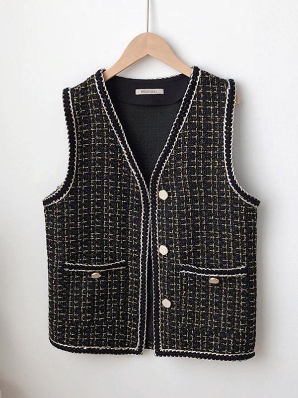 lovevop Loose Split-Joint Knitting Elegant Vest Top