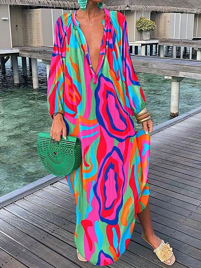 Women's Casual Vacation Loose Long Dress