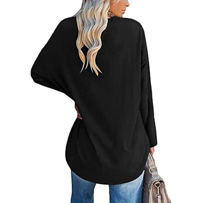 🔥Women's loose long sleeve fashion V-neck knit top🔥