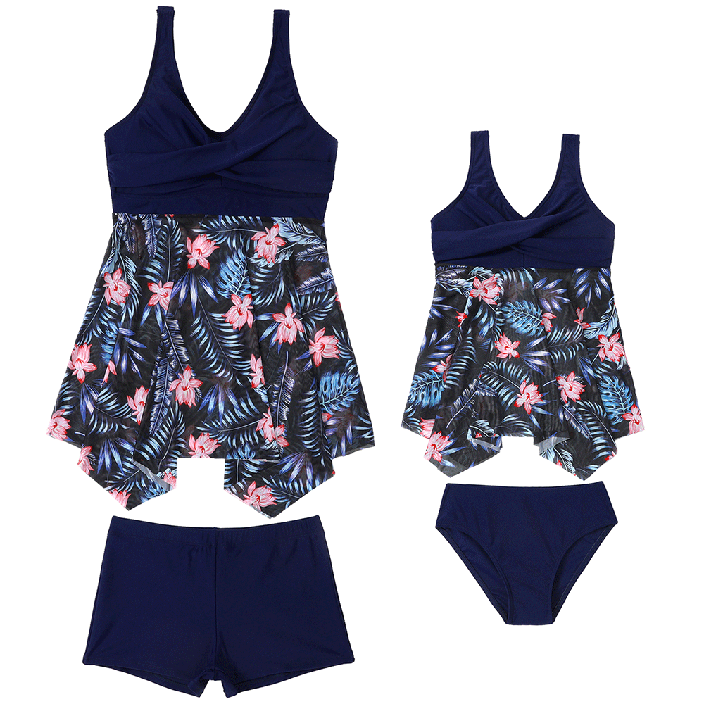 「🌼Summer Flash Sale - 50% Off」Ruffle Floral Print One Piece Mommy and Daughter Swimsuits