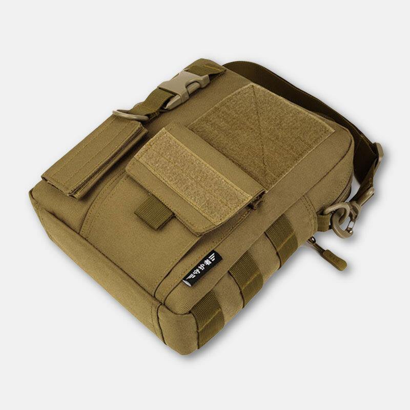 lovevop Men Camo Pattern Multifunction Large Capacity Outdoor Travel Tactical Bag Crossbody Bag Shoulder Bag Square Bag