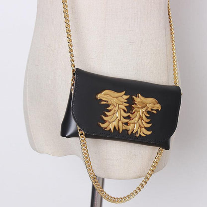 lovevop Fashion Metallic Chain Ssangyong Waist Bag