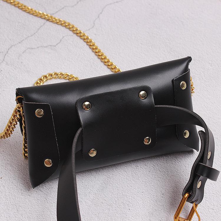 lovevop Fashion Metallic Chain Ssangyong Waist Bag