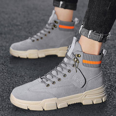 lovevop Men's high top work clothes men's shoes