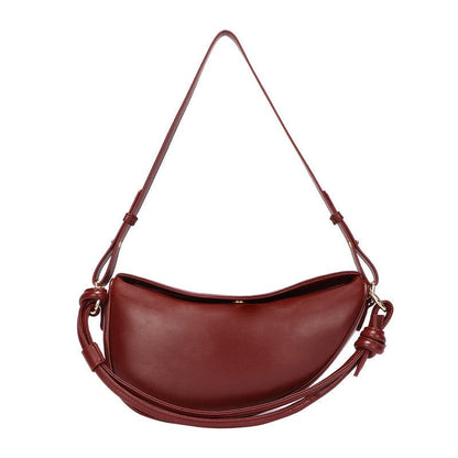 lovevop Simple Casual One-Shoulder Crescent Knotted Handbag