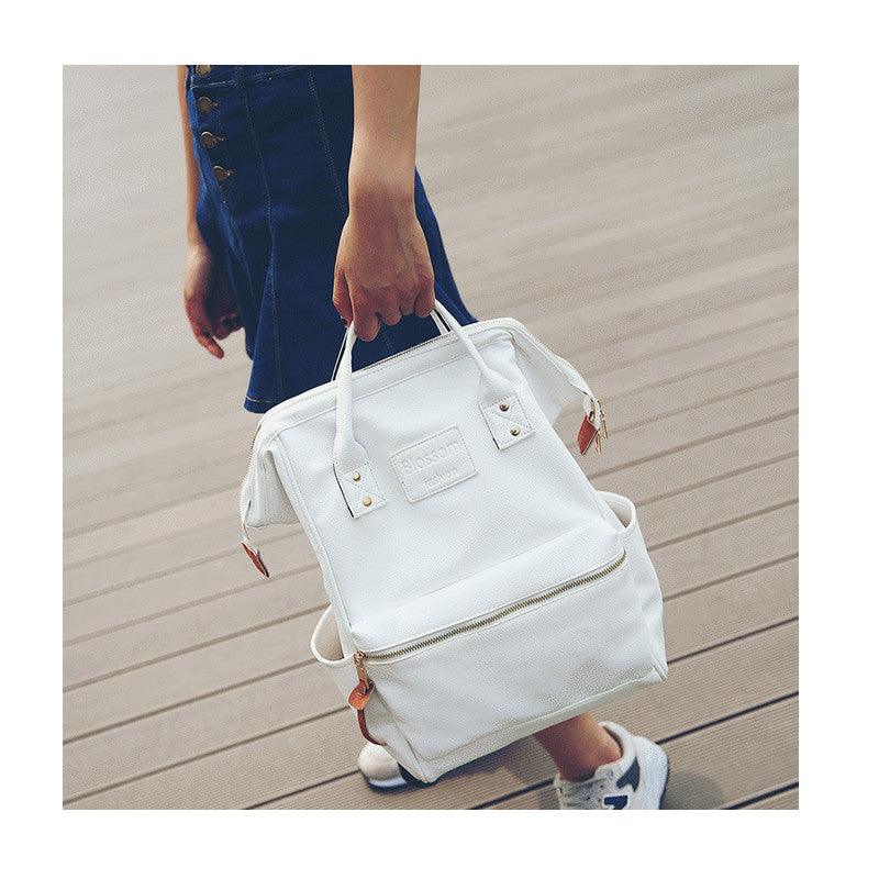 lovevop Pu Leather Female Korean Retro Trendy Backpack