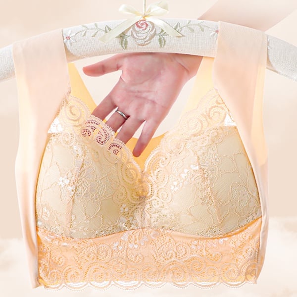 Gather Beautiful Back Lace Bra Without Steel Ring