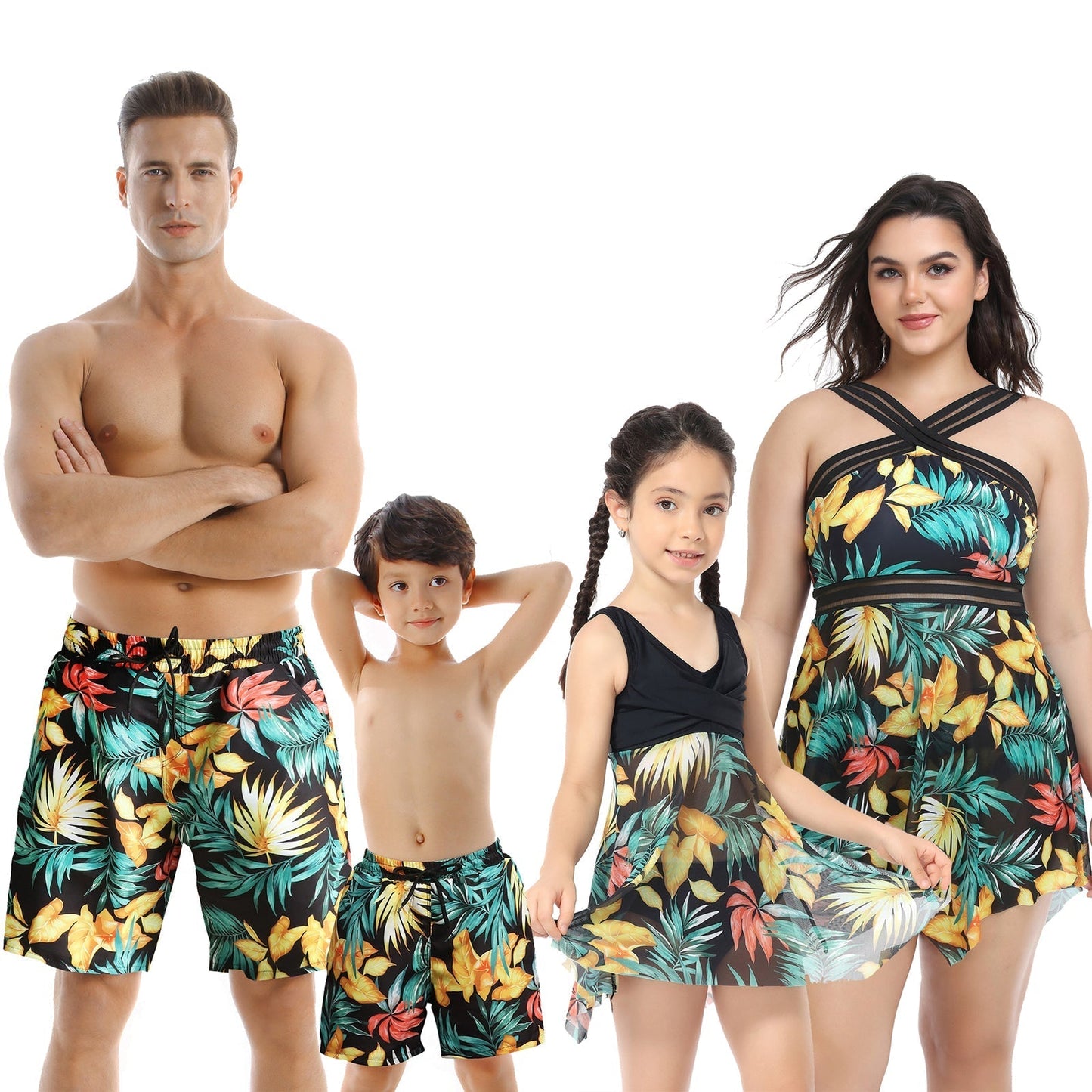 「🎁Father's Day Sale - 50% OFF」Family Matching Plants Printed Swimsuits