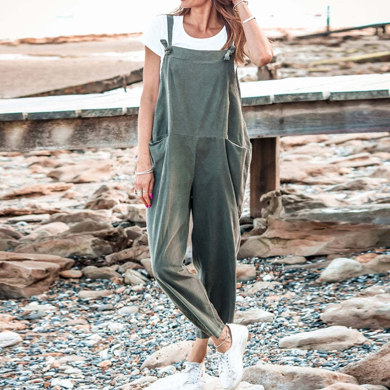 Women Sweet All Match Loungewear Jumpsuits Solid Fashion Sleeveless Pocket Ladies Overalls Elegant Summer Playsuits Streetwear