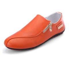 lovevop Men Breathable Zipper Slip on Non Slip Casual Flats Shoes